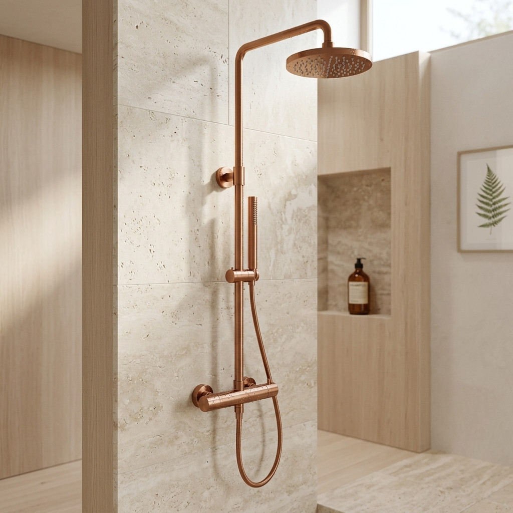 Aquanello Eterna Thermostatic Shower Column 20 cm Rain Shower Copper ET-S-SET10-4-62
